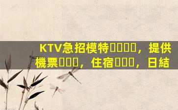 KTV急招模特，提供機票，住宿，日結